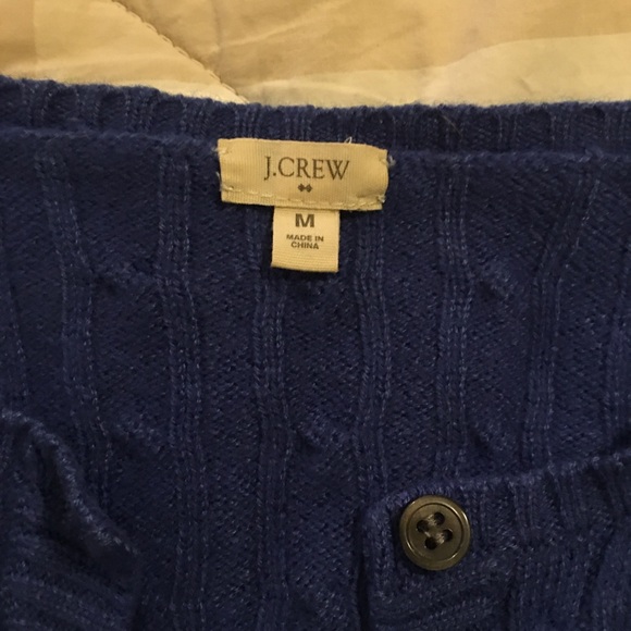 J. Crew Factory Blue Wool and Cashmere Blend Cardigan Sweater Size M - Picture 5 of 7